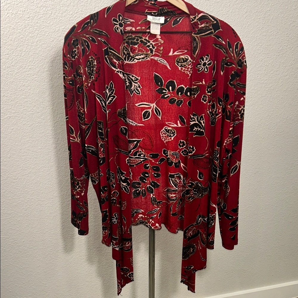 Vintage JOSTAR women’s stretchy print mid cut jacket/cardigan XL made in USA